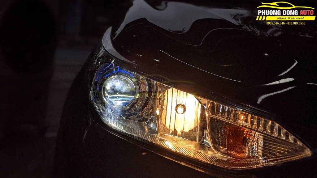 Độ đèn Toyota Vios cực sáng với Bi led X...