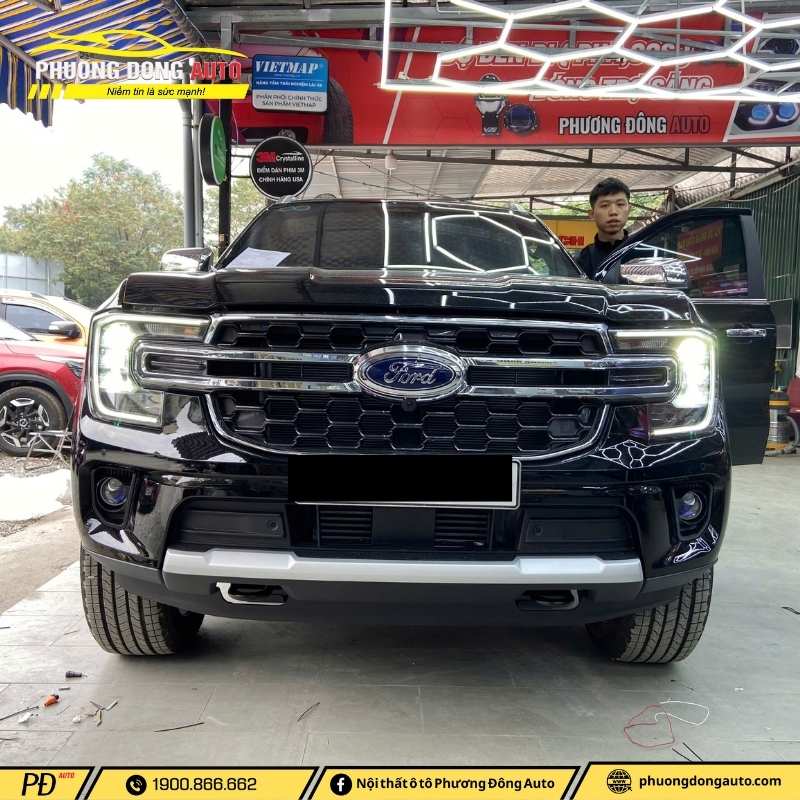 Độ đèn bi gầm cho Ford Everest sáng rõ, ...
