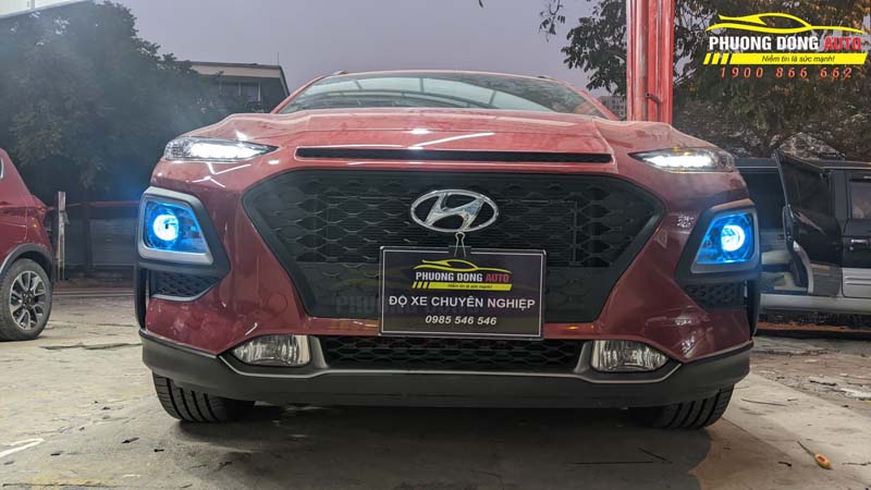 Độ đèn Hyundai Kona – Bi Laser Titan Pla...