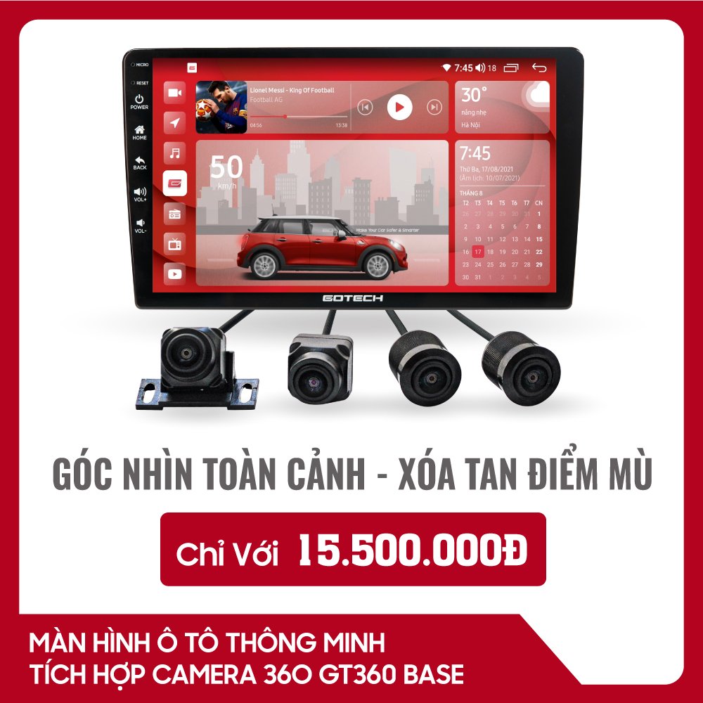 Màn hình liền camera 360 Gotech GT360 ba...